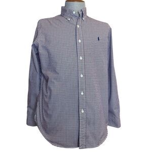 Ralph Lauren Men’s Classic Fit Button Down Shirt Sz. L Red/White/Blue Plaid